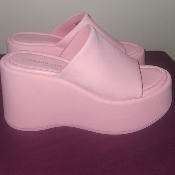Pink Madden Girl Platform Sandals Size 8 - Picture 4 of 7